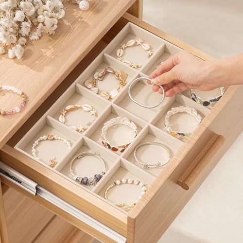 pickpiff Drawer Jewelry Organizer & Display Trays: 2pcs 12grid Velvet Stackable - Image 5