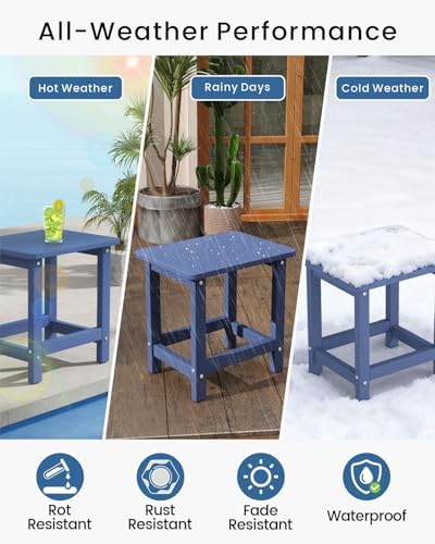 Weatherproof Outdoor Side Table, HDPE Small Outdoor Table - Image 4