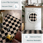 Black Tan Checkered Entry Rug - Image 6