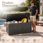 Devoko 120 Gallon Deck Box Resin Outdoor Storage Box Waterproof - Image 5