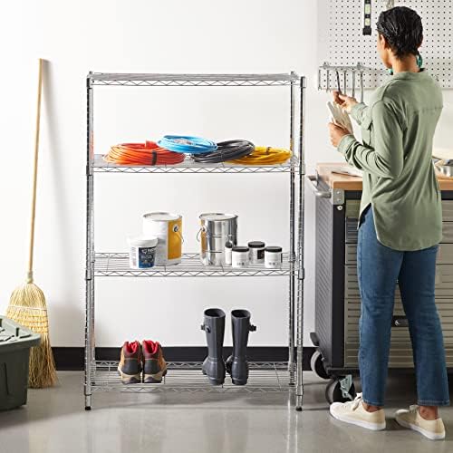 Amazon Basics 4-Shelf Adjustable Heavy Duty Steel Wire Rack Storage Shelving - Image 6