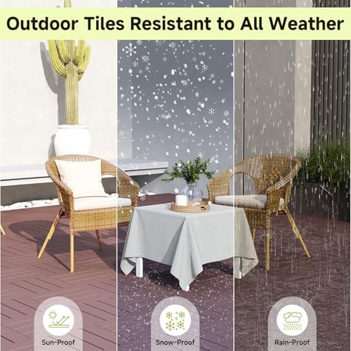 Rovibek 44 PCS Interlocking Deck Tiles, All Weather Patio Tiles - Image 5