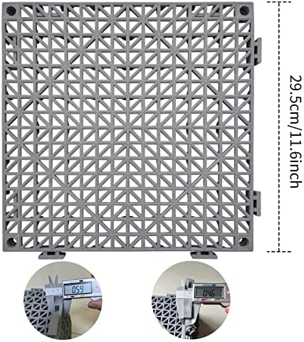 12 Pack Modular Interlocking Cushion 11.6" x 11.6" Rubber Mat Floor Tile Mats - Image 3