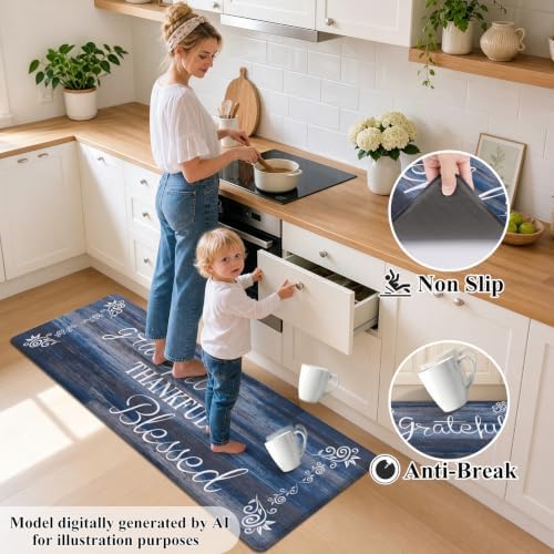 HEBE Anti Fatigue Kitchen Mat Set of 2, Cushioned Kitchen Mats - Image 4