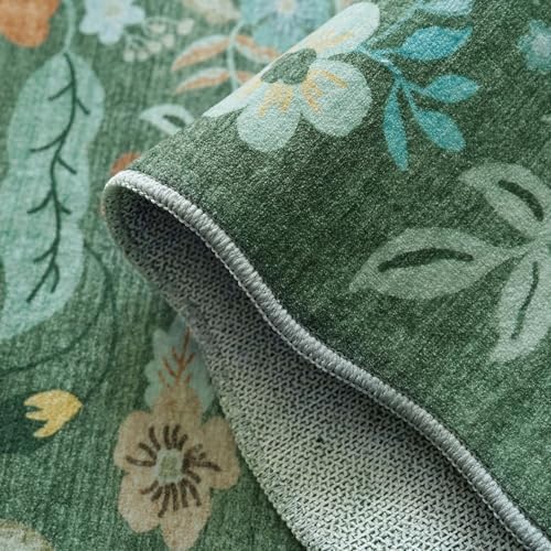 4x6 Living Room Area Rugs: Washable Farmhouse Nursery Kitchen Floral Rugs - Image 6