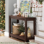 Besiost Small Farmhouse Wood Entryway Table Narrow Console Table - Image 5