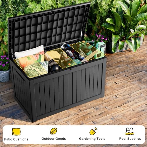 DRATO 280 Gallon Deck Boxes Outdoor Waterproof, Lockable Outdoor Storage Box - Image 4