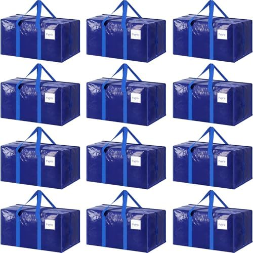 12 Pack Extra Heavy Duty Large Moving Bags by Fygrip