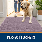 OLANLY Dog Door Mat for Muddy Paws 47x20, Super Absorbent Chenille Mud Mat - Image 6
