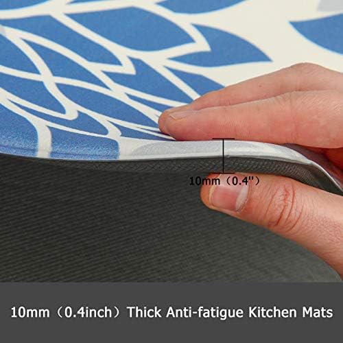 HEBE Kitchen Mats for Floor, Floral Anti Fatigue Kitchen Rugs Set of 2 - Image 2