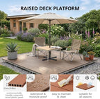 Modular Raised Deck Platform Floating Deck Kit Adjustable Feet All-Weather - Image 2