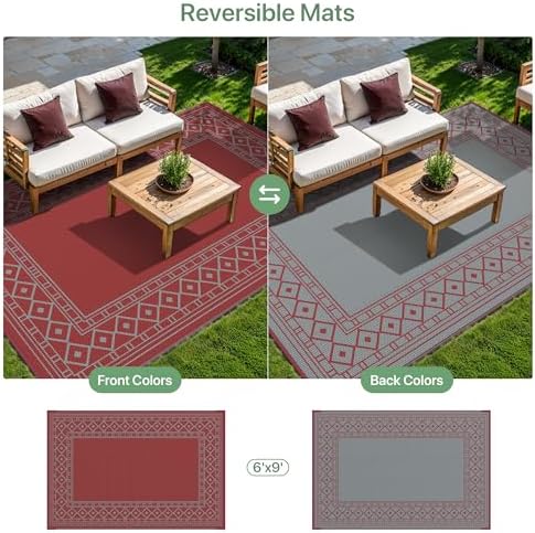 GENIMO Outdoor Rug, Waterproof Plastic Rugs - Image 4