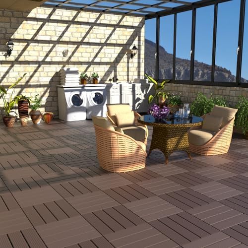 44‑Pack 12"x12"x0.75" Interlocking Deck Tiles – Waterproof PP Resin Patio - Image 3
