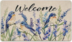 Welcome Spring Summer Bluebirds Decorative Front Door Mat by Livcoz
