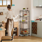SINGAYE 5 Shelves Storage Shelf Wire Shelving Unit Metal Adjustable Wheels - Image 2