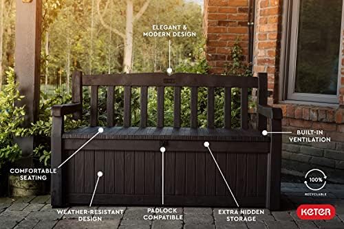 Keter Solana 70 Gal Outdoor Storage Bench - Image 5