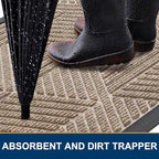 Smiry Front Door Mat Outside Entrance, Low Profile Rubber Doormat - Image 3