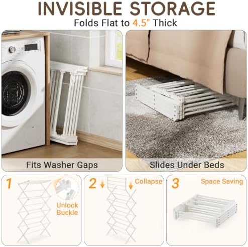 4-Tier Foldable Clothes Drying Rack - Image 3