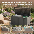 110 Gallon Deck Box, Lockable Waterproof Resin Outdoor Storage Box, - Image 7