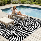 Smiry Outdoor Rug 9x12 ft Waterproof Reversible Leaf Mat - Image 3