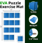 Art3d 12-Pack 24"x24" EVA Interlocking Exercise Mats, 48 Sq.Ft - Image 2