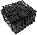 12 Pack 12" Interlocking Rubber Bathroom Flooring Tiles Non-Slip Pool Mat by FWEEK