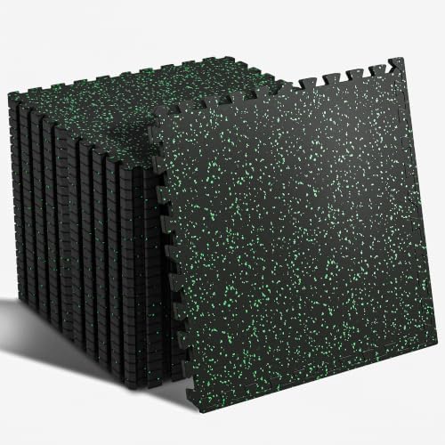 SUPERJARE 0.56'' Thick 48 Sq Ft Rubber Top Gym Flooring by SUPERJARE