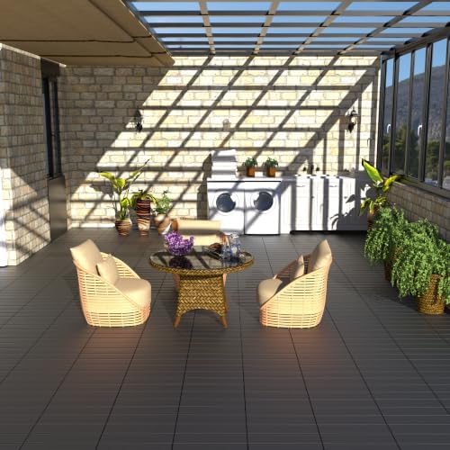 Plastic Interlocking Deck Tiles, 44 Packs Deck Tile Outdoor Waterproof All - Image 3