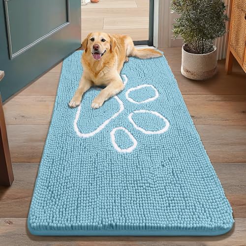 Smiry Dog Door Mat for Muddy Paws, Absorbent Non Slip Dirt Trapper by Smiry