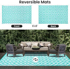 Smiry Outdoor Rug 6x9 ft Waterproof Reversible Boho Mat - Image 3