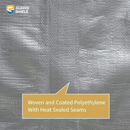 GUARD SHIELD Tarps Heavy Duty Waterproof 12x12 Feet Silver/Black Poly Tarp - Image 5