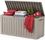Outdoor Storage Box, Waterproof 120 Gallon Resin Deck Box by ATMELT