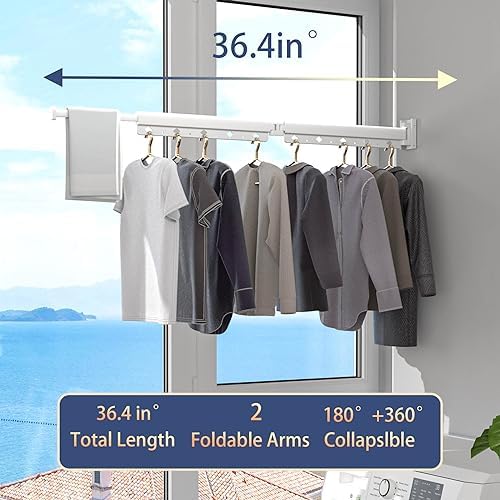 wall Mounted Clothes Drying Folding Hanger Rack - Image 3