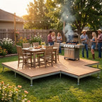 Modular Raised Deck Platform Floating Deck Kit Adjustable Feet All-Weather - Image 5