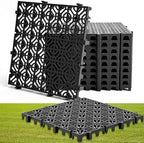 10 Pcs Ground Protection Mats, Interlocking Black 15.7 x 15.7 in by Wesnoy