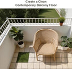 JJWOOD Stone-Look Interlocking Deck Tiles, Matte Rock Texture Outdoor Floor - Image 6