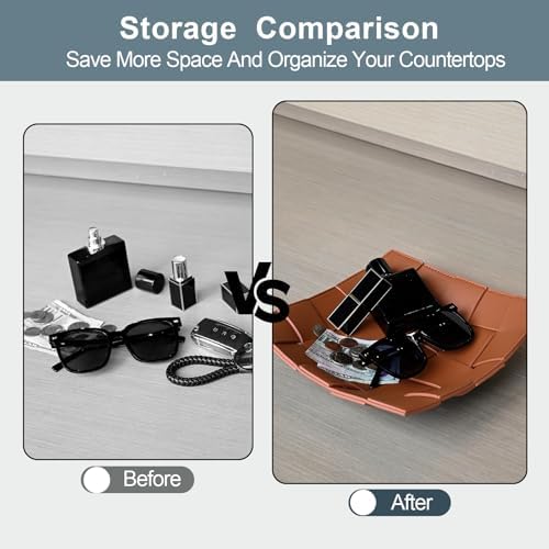 Valet Tray PU Leather Key Holder Bowl - Image 4