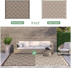GENIMO Outdoor Rug, Waterproof Plastic Rugs 9'x12' - Image 2