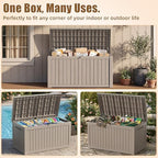 360 Gallon Outdoor Storage Box, Large Deck Box, Patio Tool Storage Bin - Image 5