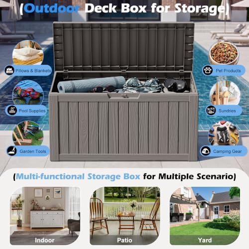 Outdoor Storage Box Waterproof, 82 Gallon Deck Box - Image 4
