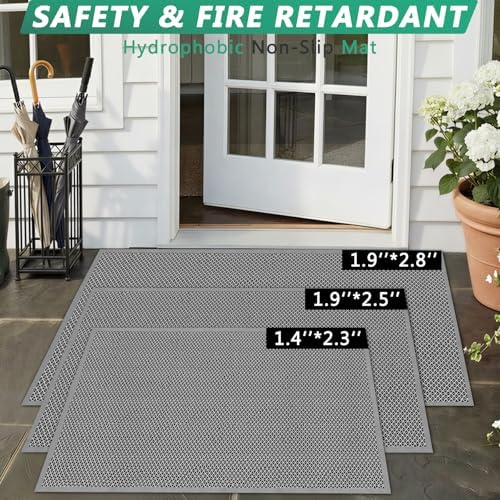 WochiTV Non Slip Drainage Mats, Front Door Mat, PVC Pool Floor Mat 0.2'' Thick - Image 3