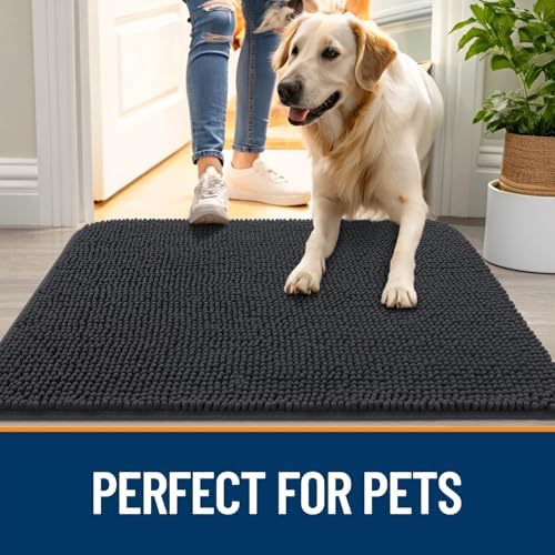 OLANLY Dog Door Mat for Muddy Paws 54x24, Super Absorbent Chenille Mud Mat - Image 6