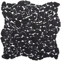 Pebble Tile, Pebble Tiles for Shower Floor Kitchen Backsplash Bathroom Black by Soulscrafts