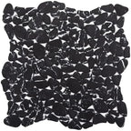 Pebble Tile, Pebble Tiles for Shower Floor Kitchen Backsplash Bathroom Black by Soulscrafts