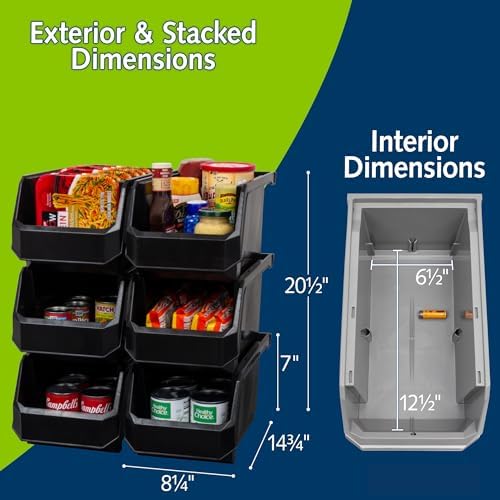 Akro-Mils ReadySpace Large Stackable Plastic Storage Bins - Image 3