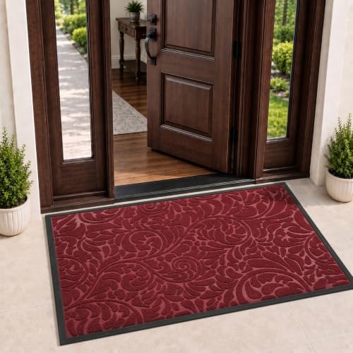 Yimobra Extra Large Front Door Mat, Floral Outdoor Mat by Yimobra