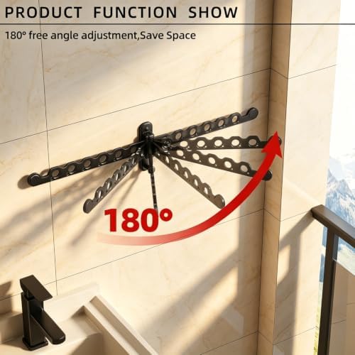 Wall Mounted Clothes Hanger Rack, Foldable Space Saving Laundry Rack - Image 3
