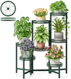 7 Tier Metal Corner Plant Stand Indoor Outdoor, Folding Tall Plant Rack by Unknown