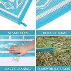 GlowSol Reversible Outdoor Rug 9x18 ft Clearance, Waterproof Outdoor Plastic - Image 3