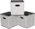 Black Foldable Storage Cubes Bins, Fabric Storage Box Cubes Organizer Baskets by HEAYEEG